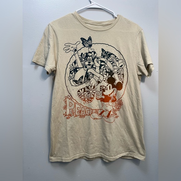 Disney Mickey Mouse Beige T-Shirt - Picture 1 of 4